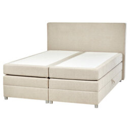 Beliani Divan Bed With Storage Fabric Minister 160 X 200 Cm (Eu King Size) Light Beige - thumbnail 5