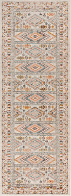 Livabliss Ankara-Vintage Pink Grey Traditional Boho Living Dining Bedroom Rug 80 X 150 Cm Easy Care, Non Shedding - image 1