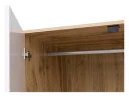 Arte Zele 90 Cm 2 Door Wardrobe With Drawer Oak Wotan White Gloss - thumbnail 7