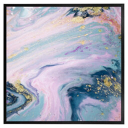 "Andrew Lee Pink & Blue Marble (Picutre Frame) / 12X12"" / White" - thumbnail 4