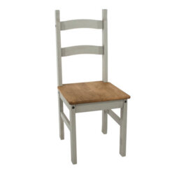 Core Products Pair Of Corona Grey Solid Pine Chairs, Grey Wax Finish With Antique Wax Seat H100.0Cm X W40.5Cm X D47.0Cm - thumbnail 3