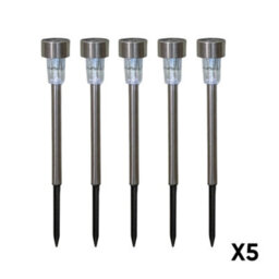 Samuel Alexander 36Cm Set Of 5 Stainless Steel Garden Solar Path Lights With White Leds - thumbnail 9