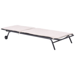 Beliani Sun Lounger Volterra Reclining Metal Beige - thumbnail 4