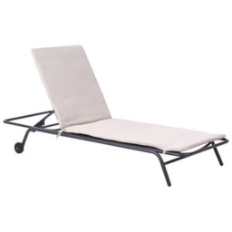 Beliani Sun Lounger Volterra Reclining Metal Beige