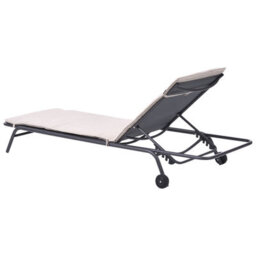 Beliani Sun Lounger Volterra Reclining Metal Beige - thumbnail 6