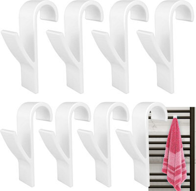 8 White Radiator Hooks, Bathroom Towel Rack, Clothes Drying Rack For Domestic Radiator, Towel Hooks - image 1