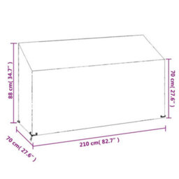 Vidaxl Garden Bench Cover 12 Eyelets 210X70X70/88 Cm Polyethylene Garden Bench Covers - thumbnail 9