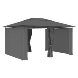 Berkfield Garden Marquee With Curtains 4X3 M Anthracite - thumbnail 2