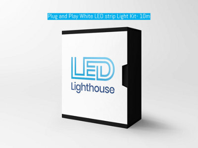 LED Lighthouse Plug And Play White Led Strip Light Kit 10M (Pure White 5000K)