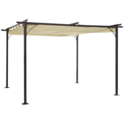 Outsunny 3.5X3.5M Pergola Metal Gazebo Backyard Porch Awning Retractable Canopy - thumbnail 2