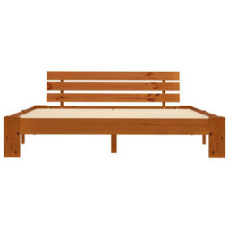 Berkfield Bed Frame Honey Brown Solid Pine Wood 180X200 Cm 6Ft Super King - thumbnail 3