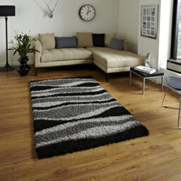 "Bravich Grey Wave Geometric Shaggy Rug 200 X 290Cm (6'7"" X 9'6"")" - thumbnail 1