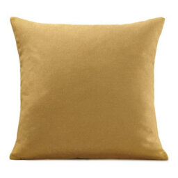 Luxury Living Plain Velvet Chenille Cushion Ochre - thumbnail 3