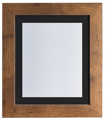 Frames By Post Metro Vintage Wood Frame With Black Mount For Imagesize A2 - image 1