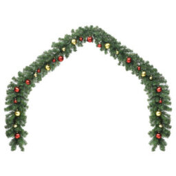 Berkfield Christmas Garland Decorated With Baubles And Led Lights 20 M - thumbnail 2
