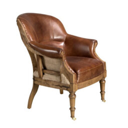 Angel Cerda Stylish Cognac Brown Leather Armchair For Modern Decor