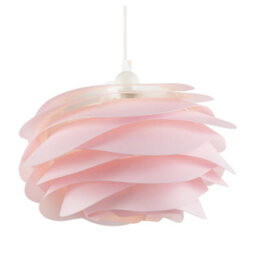 Happy Homewares Modern Pink Wavy Rippled Pendant Ceiling Light Shade For Bedroom Etc - thumbnail 2