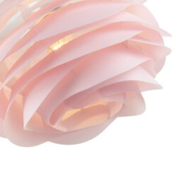 Happy Homewares Modern Pink Wavy Rippled Pendant Ceiling Light Shade For Bedroom Etc - thumbnail 5