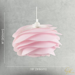 Happy Homewares Modern Pink Wavy Rippled Pendant Ceiling Light Shade For Bedroom Etc - thumbnail 7