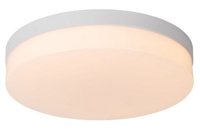 Lucide Biskit Modern Flush Ceiling Light Bathroom 34,5Cm - Led - 1X24W 2700K - Ip44 - White - image 1