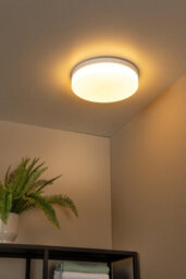 Lucide Biskit Modern Flush Ceiling Light Bathroom 34,5Cm - Led - 1X24W 2700K - Ip44 - White - thumbnail 3