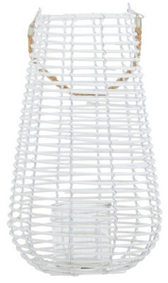 Orsina Lentigo Large White Rattan Lantern - image 1