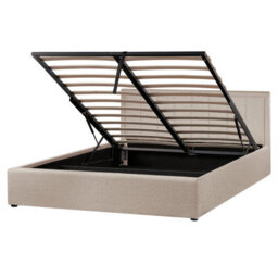 Beliani Ottoman Bed Boucle Montlaur 160 X 200 Cm (Eu King Size) Taupe - thumbnail 5