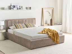 Beliani Ottoman Bed Boucle Montlaur 160 X 200 Cm (Eu King Size) Taupe - thumbnail 2