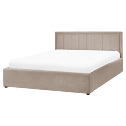 Beliani Ottoman Bed Boucle Montlaur 160 X 200 Cm (Eu King Size) Taupe - thumbnail 8