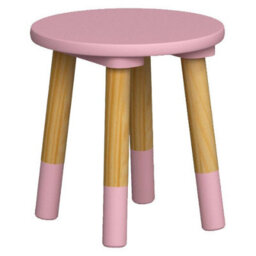 Urbn-Living Urbnliving 26Cm Height 2 Pcs Wooden Round Pink Chair Toddlers Kids Children Small Stool Home Nursery Seat - thumbnail 4