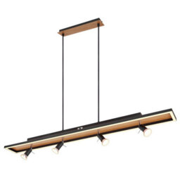 Luminosa Lighting Luminosa Ida Bar Pendant Ceiling Light Matt Black 2X Led