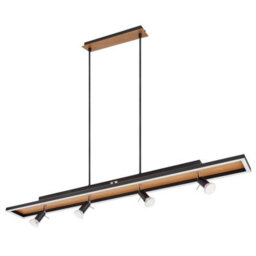 Luminosa Lighting Luminosa Ida Bar Pendant Ceiling Light Matt Black 2X Led - thumbnail 2