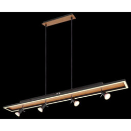 Luminosa Lighting Luminosa Ida Bar Pendant Ceiling Light Matt Black 2X Led - thumbnail 5
