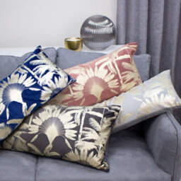 Paoletti Malaysian Palm Foil Printed Velvet Cushion Cover - thumbnail 4