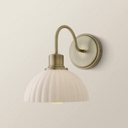 Valuelights Bourton Pair Of Matte Black Wall Lights With Ribbed Dome Shade - thumbnail 6