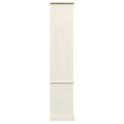 Berkfield Glass Display Cabinet Vigo White 85X35X170 Cm Solid Wood Pine - thumbnail 6