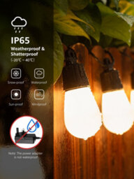 Lepro Zb1 Ai Outdoor String Lights 30M, Ip65 Waterproof, Warm White & Rgb Colour Changing, Works With Alexa, 2.4G Wifi, No Remote - thumbnail 6