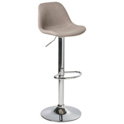 Wyld and Coco Taupe Fabric Bar Stool With Chromed Silver Legs, Swivel And Height Adjustment, 80-102 Cm. - thumbnail 4