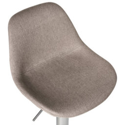Wyld and Coco Taupe Fabric Bar Stool With Chromed Silver Legs, Swivel And Height Adjustment, 80-102 Cm. - thumbnail 7