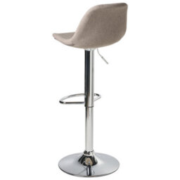 Wyld and Coco Taupe Fabric Bar Stool With Chromed Silver Legs, Swivel And Height Adjustment, 80-102 Cm. - thumbnail 6