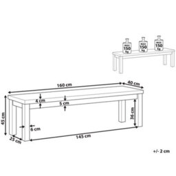 Beliani Garden Bench Ostuni 160 Cm Concrete Grey - thumbnail 3