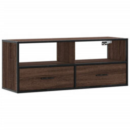 Berkfield Industrial Tv Cabinet Brown Oak 100X31X39.5 Cm Engineered Wood And Metal - thumbnail 1