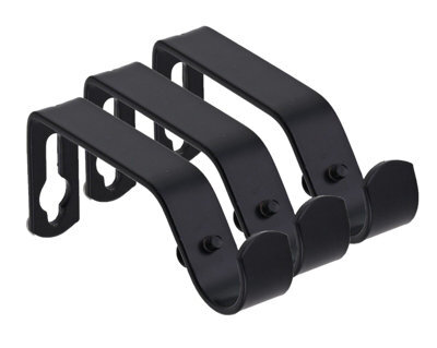 Lister Cartwright 19mm Curtain Pole Ends Brackets With Adjustable Screws Metal Finish (Pack Of 3)