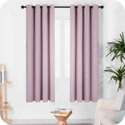 Deconovo Foil Printed Thermal Curtains Super Soft Ring Top Blackout Curtains For Bedroom 46 X 90 Inch 2 Panels - thumbnail 2