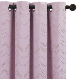 Deconovo Foil Printed Thermal Curtains Super Soft Ring Top Blackout Curtains For Bedroom 46 X 90 Inch 2 Panels - thumbnail 1