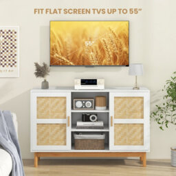 Costway 120Cm Sideboard Buffet Cabinet Floor Storage Cabinet W/ 3 Open Shelves - thumbnail 5