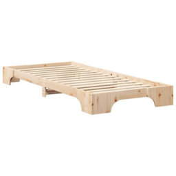 Berkfield Stylish Floor Bed Frame With Storage Brown Wood - thumbnail 7
