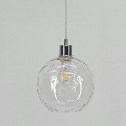 First Choice Lighting Set Of 2 Barnum - Clear Dimple Glass Globe With Chrome Pendant Fitting - thumbnail 6