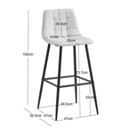 Nordlys Set Of 2 Metal And White Bouclé Bar Stools Modern Design Style Dining Room - thumbnail 3