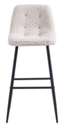 Nordlys Set Of 2 Metal And White Bouclé Bar Stools Modern Design Style Dining Room - thumbnail 5